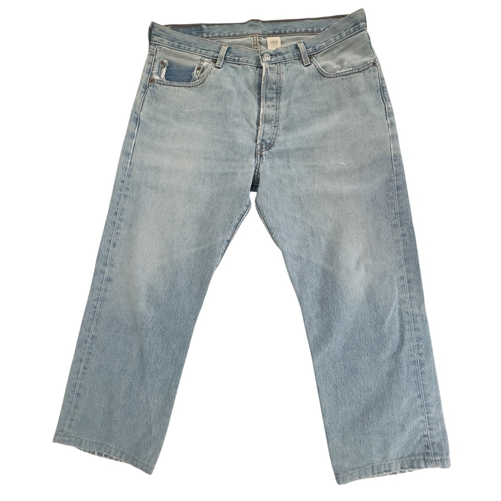 Vintae 90s - Levis 501 Straight Leg Jeans Light Wash Cotton - 36"